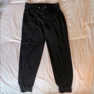 Black dynamite drawstring high waisted pants